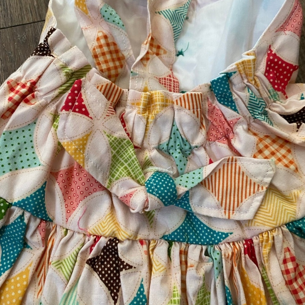 Custom pinafore MJC halter dress remake 3t Colorful Patchwork Kids - Picture 5 of 5